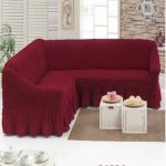 Husa BORDO coltar, bumbac embosat cu volan, pana la 300cm pe 300 cm latime