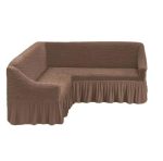Husa CAFEA coltar, bumbac embosat cu volan, pana la 300cm pe 300 cm latime