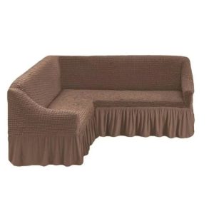 Husa CAFEA coltar, bumbac embosat cu volan, pana la 300cm pe 300 cm latime