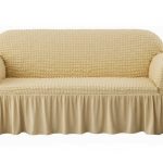 Husa canapea 3 locuri UNT, bumbac embosat Cu Volan, 180 cm la 225 cm