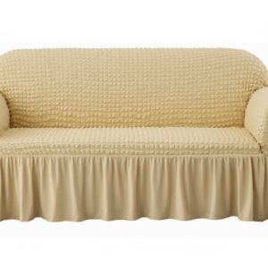 Husa canapea 3 locuri UNT, bumbac embosat Cu Volan, 180 cm la 225 cm