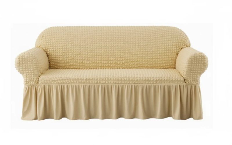Husa canapea 3 locuri UNT, bumbac embosat Cu Volan, 180 cm la 225 cm Husa canapea 3 locuri UNT, bumbac embosat Cu Volan, 180 cm la 225 cm