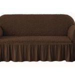 Husa canapea 3 locuri MARO, bumbac embosat Cu Volan, 180 cm la 225 cm
