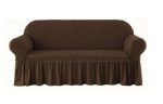 Husa canapea 3 locuri MARO, bumbac embosat Cu Volan, 180 cm la 225 cm