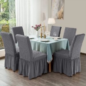 Set 6 Huse Scaun cu volan GRI inchis - Bumbac Embosat