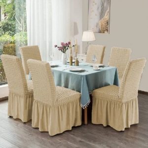 Set 6 Huse Scaun cu volan BEJ - Bumbac Embosat