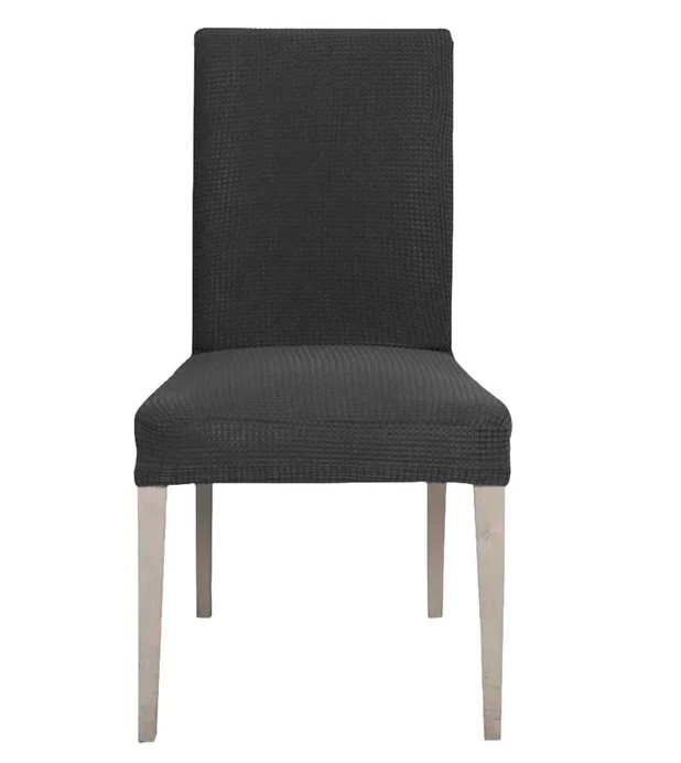 Set 6 Huse Scaun din Bumbac Embosat GRI
