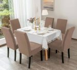 Set 6 Huse Scaun din Bumbac Embosat BEJ