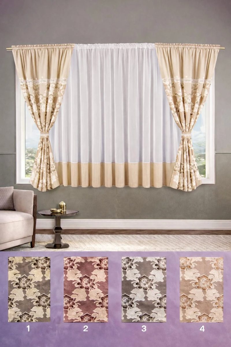 Set 2 x Draperii ( 150x180cm) + Perdea ( 400x180cm ) x129 Set 2 x Draperii ( 150x180cm) + Perdea ( 400x180cm ) x129