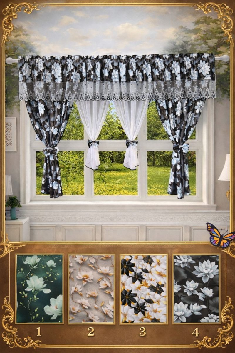 Set 2 in 1 Draperie + Perdea 5 D ( 400x155cm ) x184