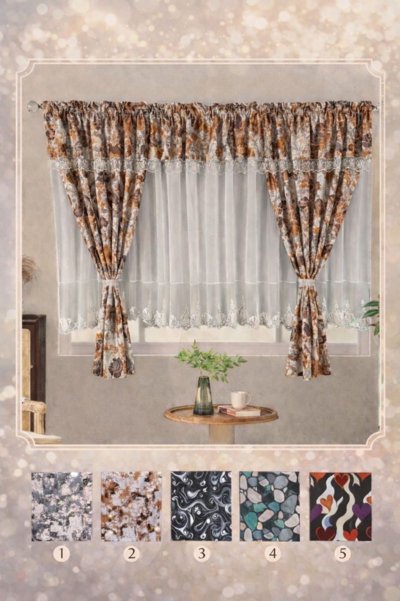Set 2 in 1 Draperie + Perdea 5 D ( 400x155cm ) x183