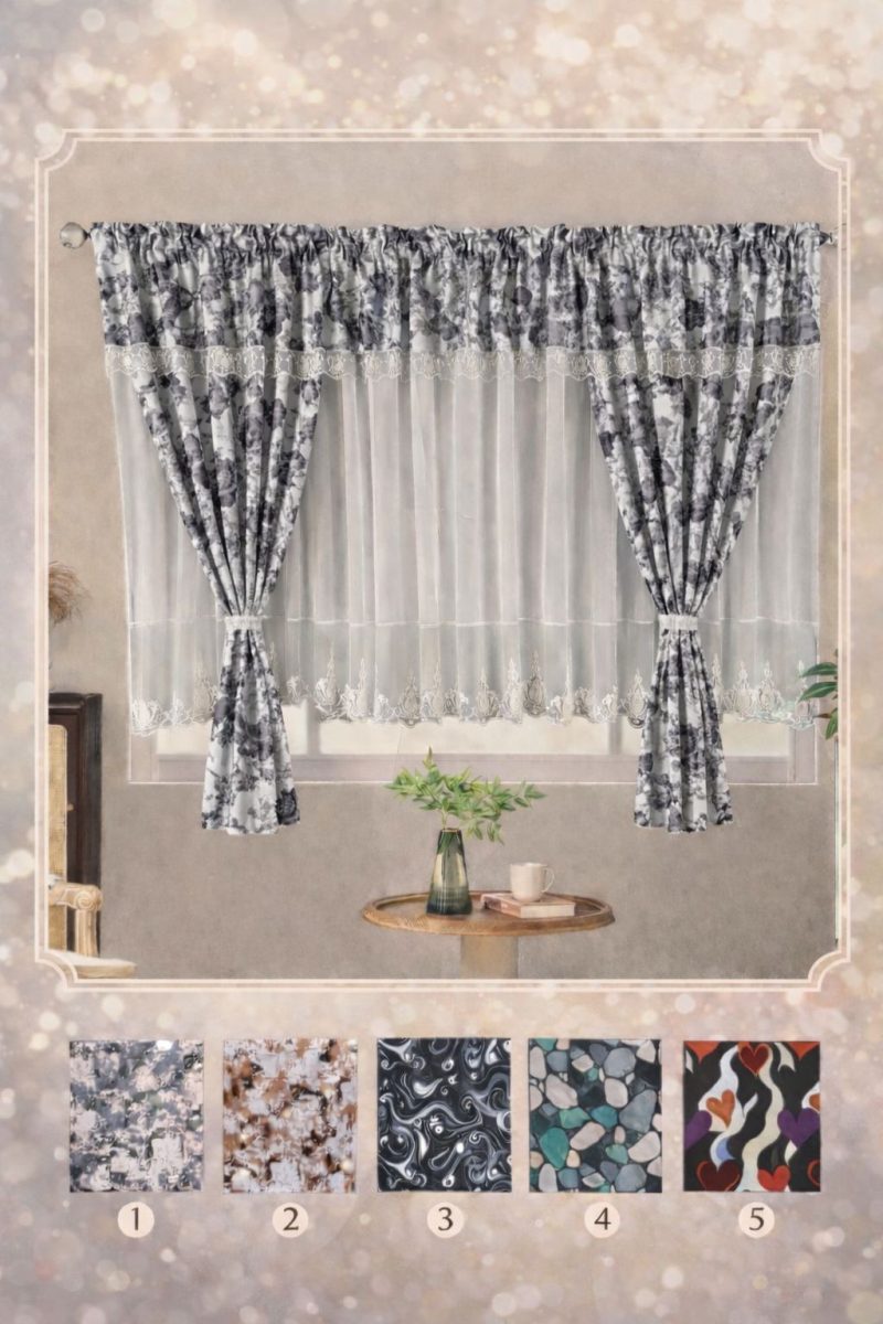 Set 2 in 1 Draperie + Perdea 5 D ( 400x155cm ) x183