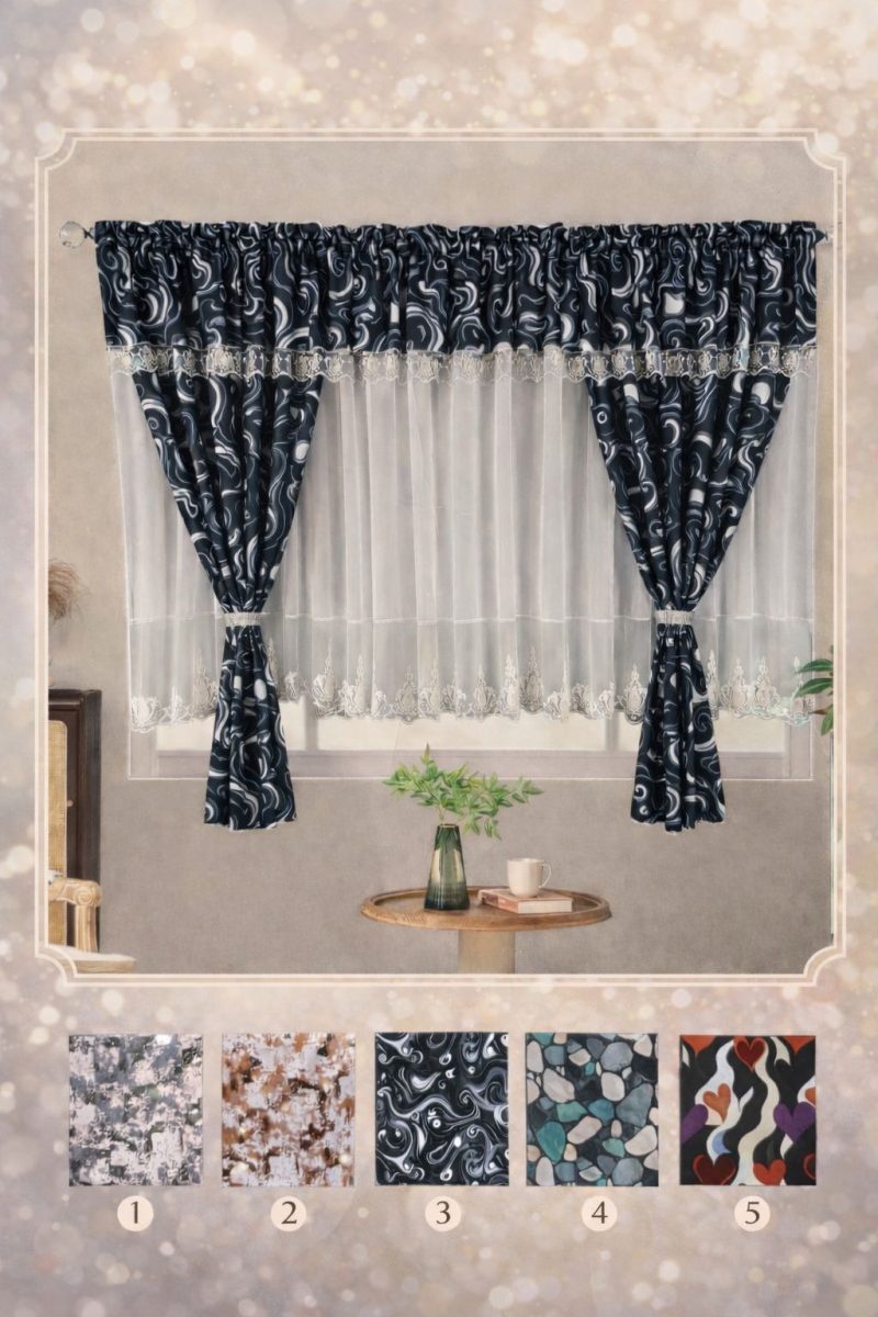 Set 2 in 1 Draperie + Perdea 5 D ( 400x155cm ) x183