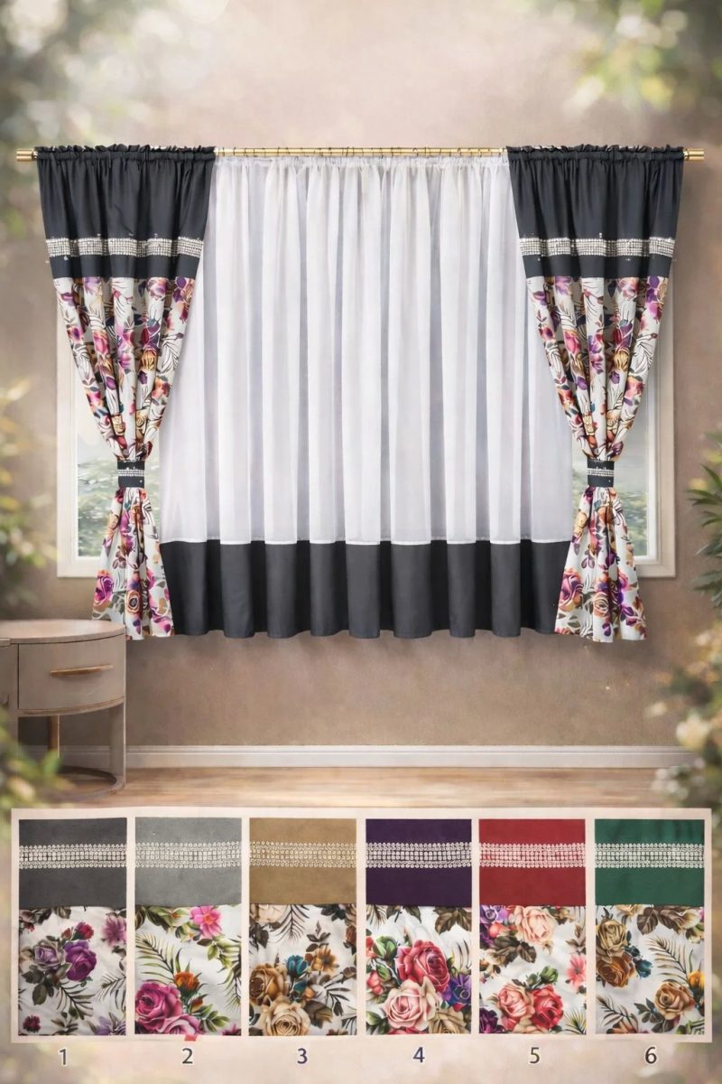 Set 2 x Draperii ( 150x160cm) + Perdea ( 400x160cm ) x127 Set 2 x Draperii ( 150x160cm) + Perdea ( 400x160cm ) x127