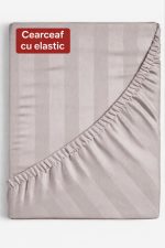 Lenjerie de Pat, Bumbac Damasc 100%, 2 Persoane, 4 Piese King Size - Maron