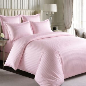 Lenjerie de Pat, Bumbac Damasc 100%, 2 Persoane, 4 Piese King Size - Flamengo